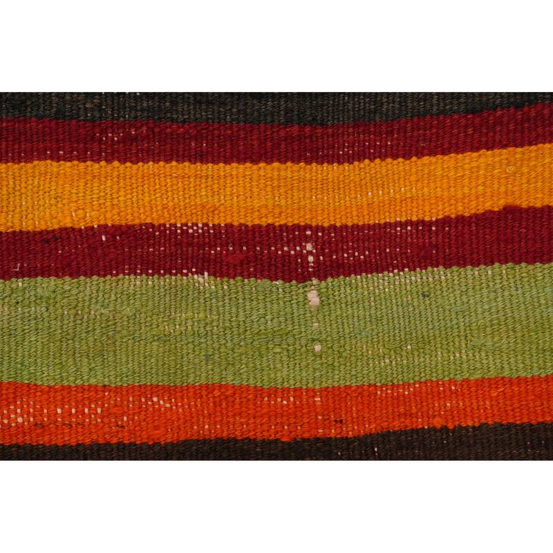 Hand Woven Oriental 100% Wool Carpet Southwestern Geometric Multi-Colored Kilim Area Rug - 8' 4'' X 5' 5''