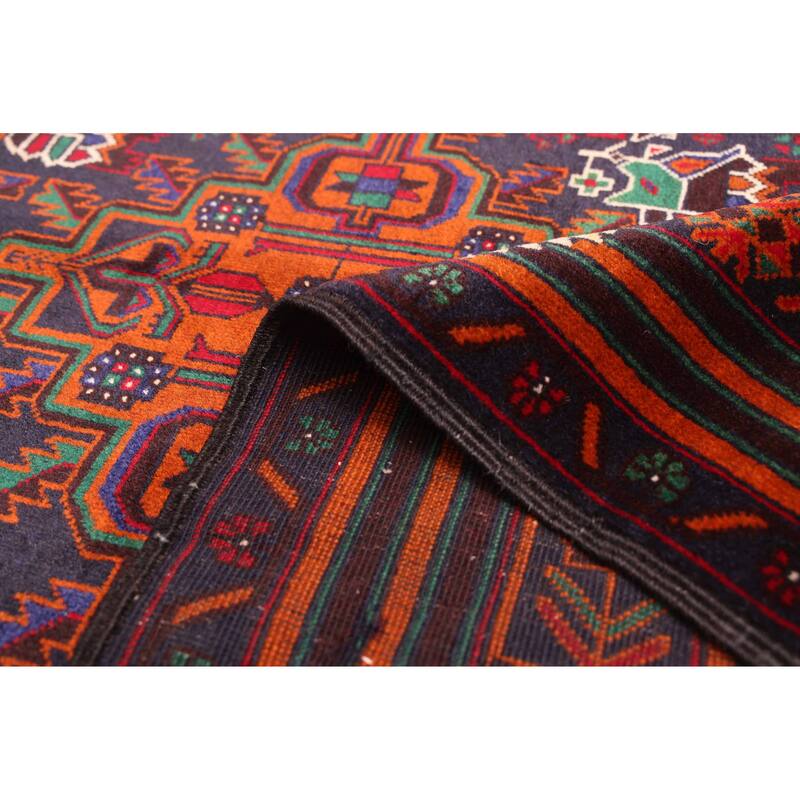 ECARPETGALLERY Hand-knotted Teimani Dark Navy Wool Rug - 3'10 x 6'5