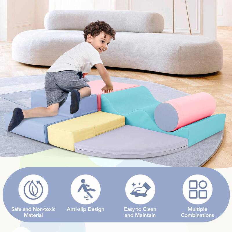 Soft Climb and Crawl Foam Playset 6 in 1 - Safe and Engaging Play Equipment