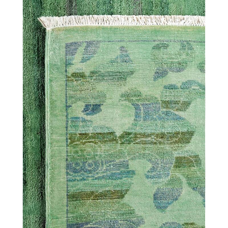 Vibrance, One-of-a-Kind Hand-Knotted Area Rug - Green, 6' 1" x 9' 1" - 6' 1" x 9' 1"