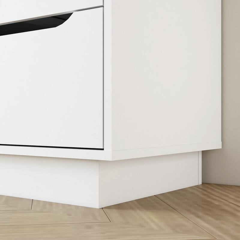 White 8-Drawer Wooden Dresser for Bedroom, 47.2''W Long Chest of Drawers