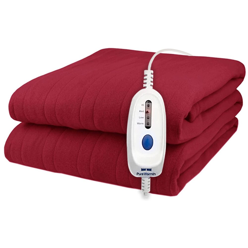 Pure Warmth Solid Flannel Electric Heated Warming Blanket - Bed Bath u0026  Beyond - 35684386