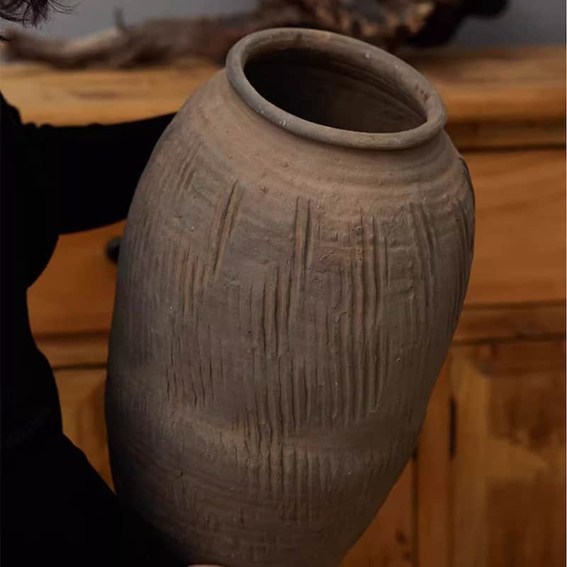RusticReach Large Floor-Standing Clay Pot