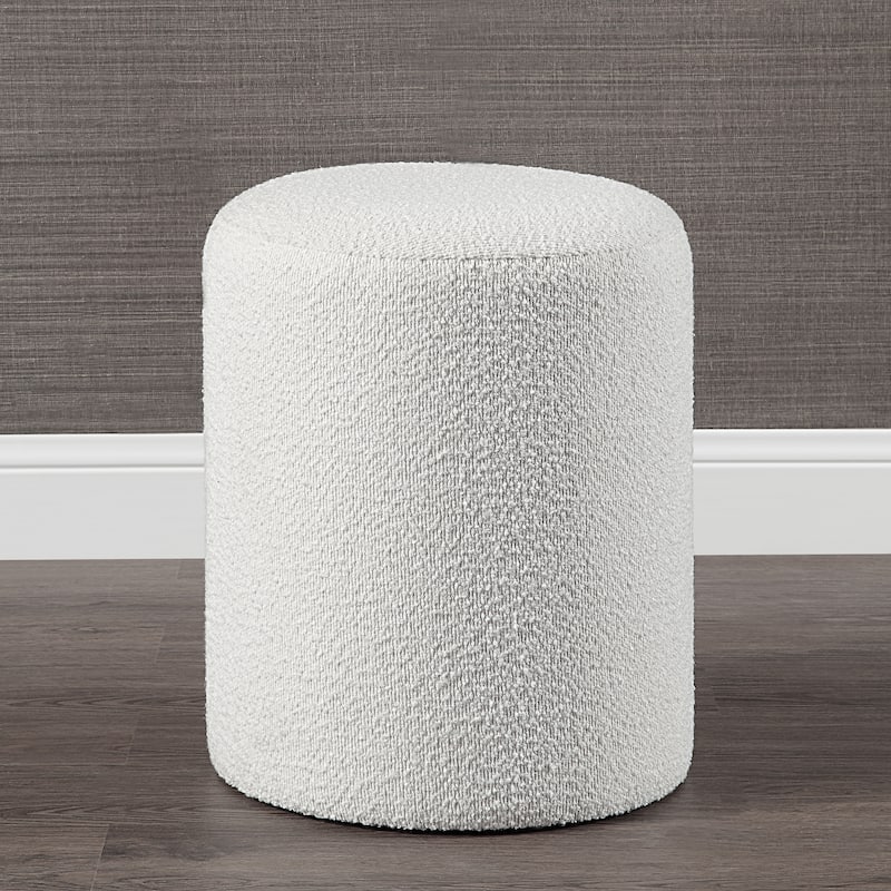 Renwil Corbin Indoor Boucle Ottoman, Off-White