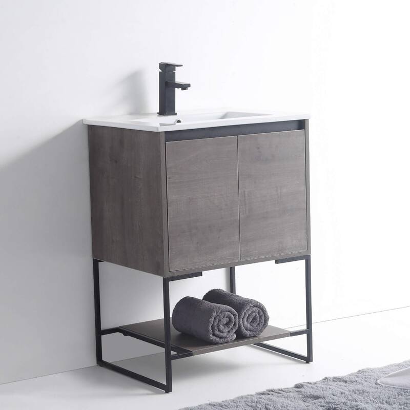 Fine Fixtures Urbania Collection Bathroom Vanity - 24" - Grey