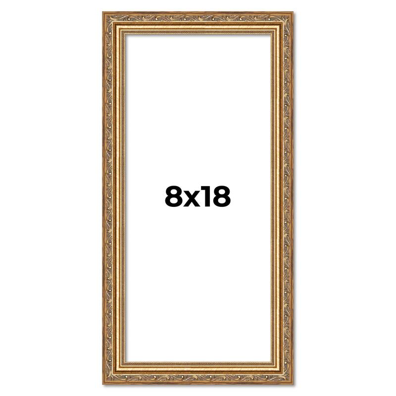 8x18 Frame Red Solid Wood Picture Frame Width 1.75 Inches | Interior Frame Depth 1 13/16 Inches