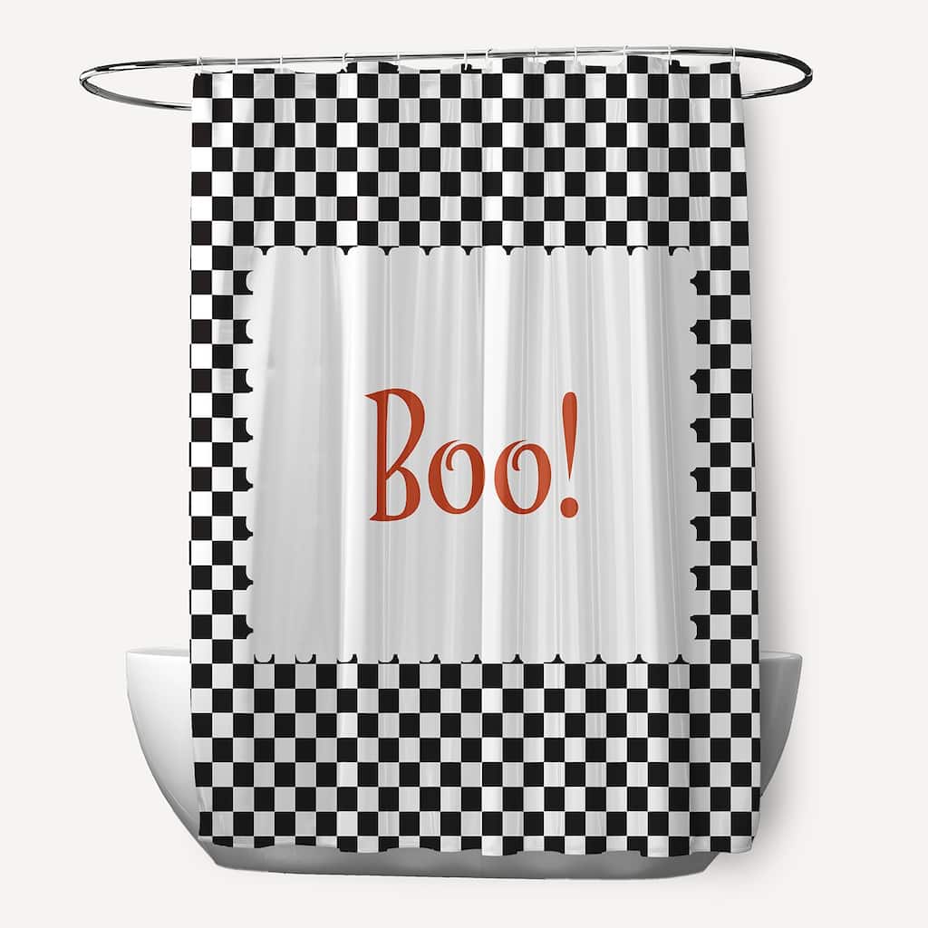 Halloween Boo Checks Shower Curtain