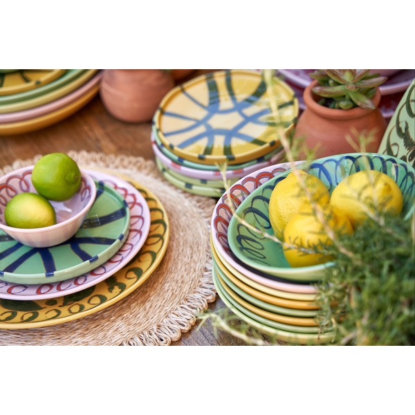 Caravan Amalfi Hand-painted Stoneware Appetizer Plate, Round, 7.1