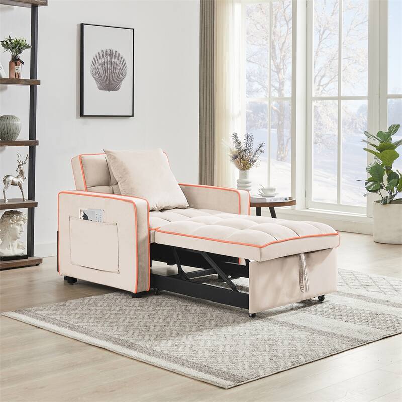 Three-in-one Sofa Bed Adjustable Back into a Sofa Recliner Single Bed