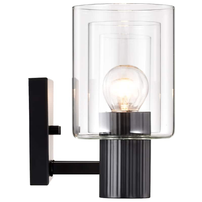 Clarksville 3 Light Vanity Matte Black with Clear Glass