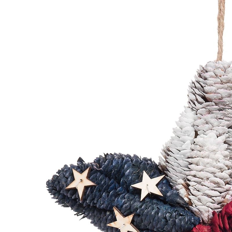 Americana July Fourth Pine Cone Star Ornament