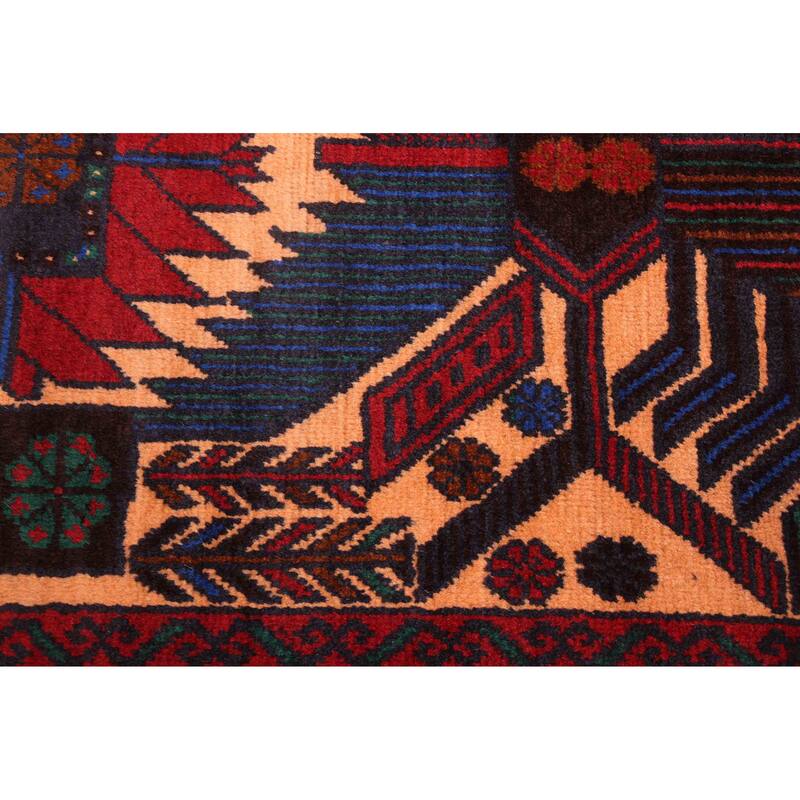ECARPETGALLERY Hand-knotted Teimani Beige, Red Wool Rug - 3'7 x 6'5