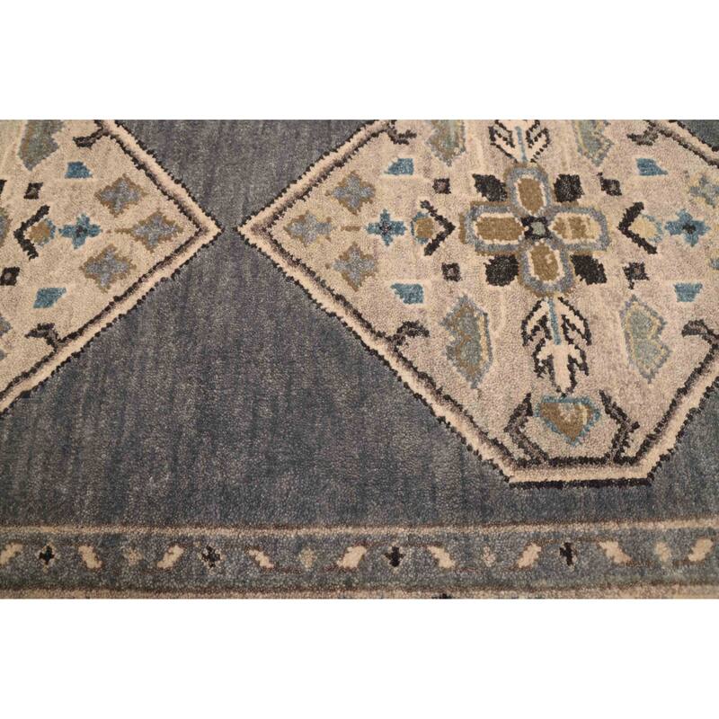 ECARPETGALLERY Hand-knotted Finest Agra Jaipur Dark Grey Wool Rug - 8'6 x 11'3
