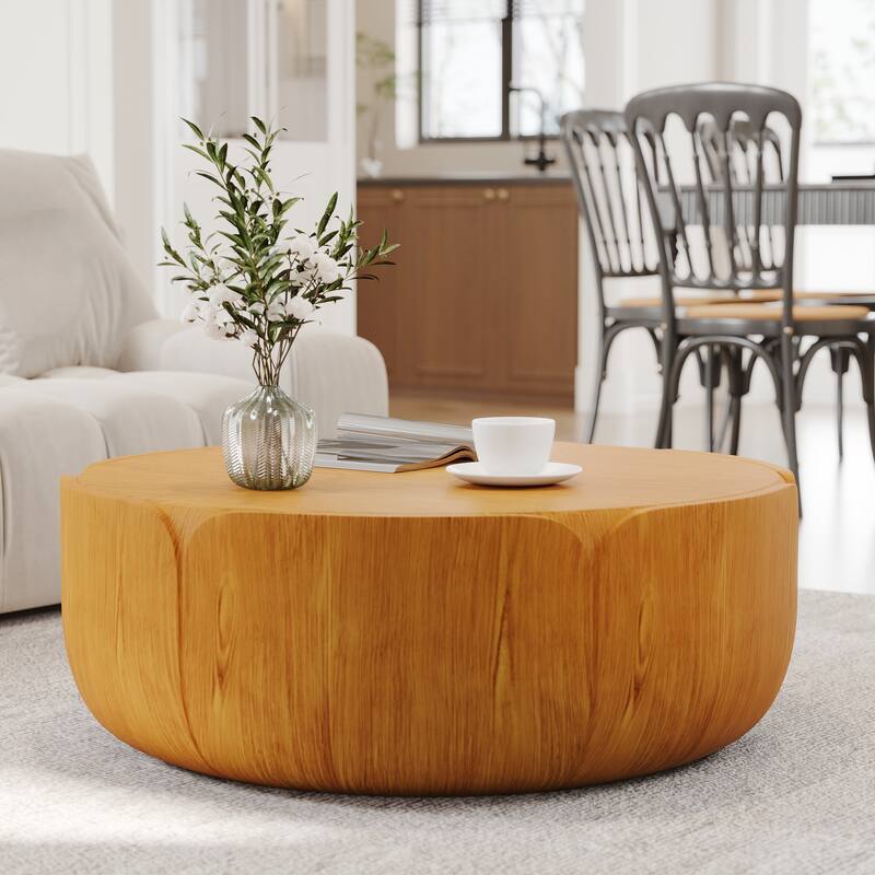 GDFStudio Evandor Tulip-Shaped Magnesium Oxide Coffee Table for Indoor and Outdoor