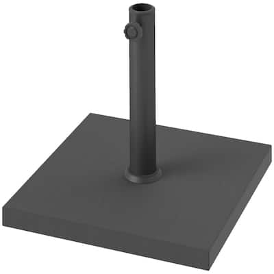 HDPE and Concrete Umbrella Base with Wood-Grain Finish for Outdoor Parasols Up to 7 Foot - 17.3" L x 17.3" W x 11.8" H
