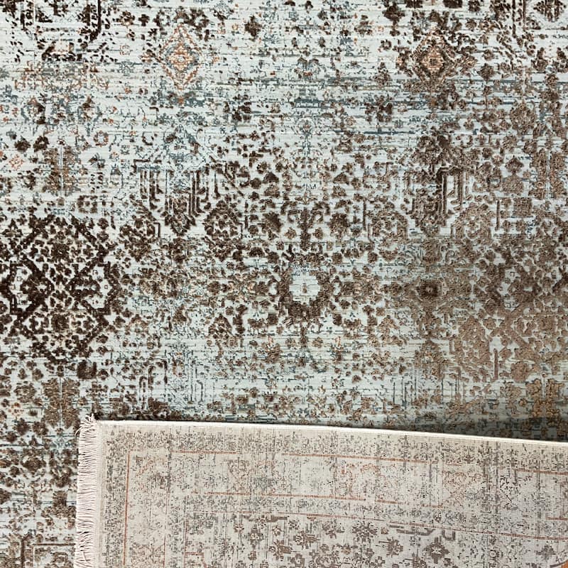 HERAT ORIENTAL Turkish Modern Erased Design Wool & Silk Rug - 2'7" x 4'11"