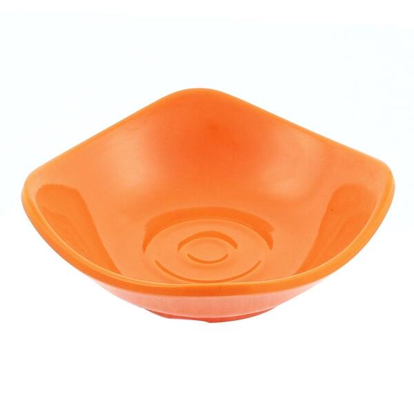 Plastic Square Shape Soy Sauce Dipping Sushi Dish Plate Orange Bed