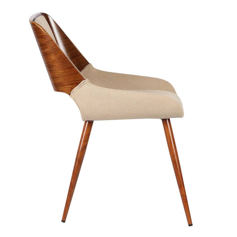 Armen Living Panda Walnut Wood Mid-Century Dining Chair