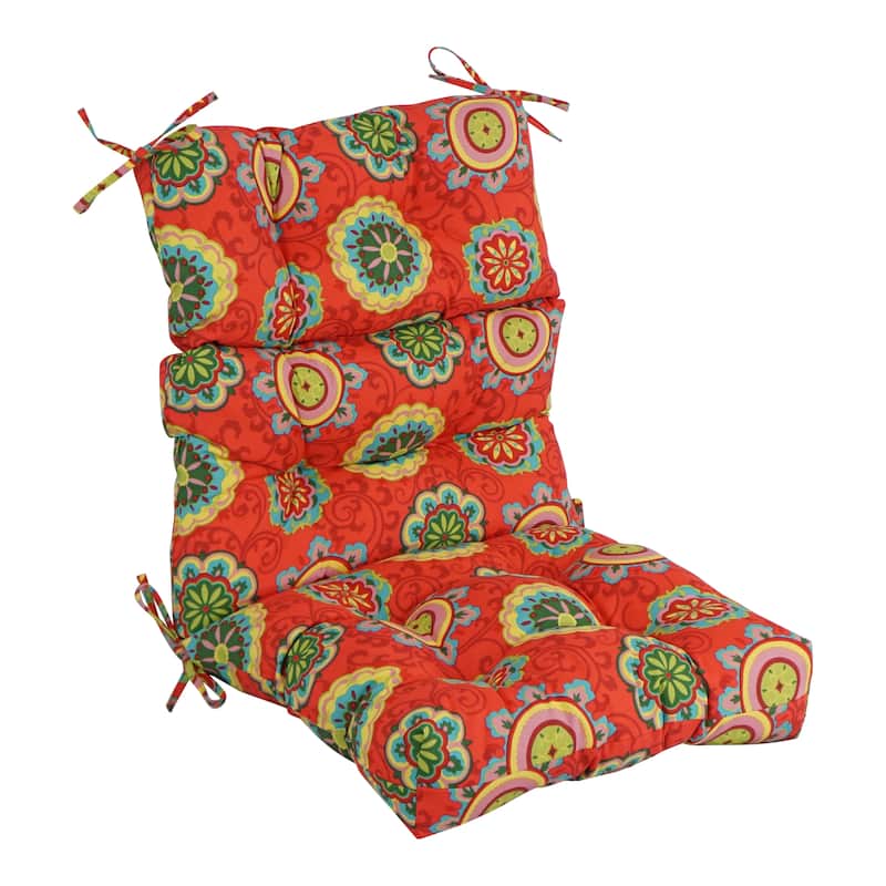 Multi-section Tufted Outdoor Seat/Back Chair Cushion (Multiple Sizes) - 22 x 45 - Farrington Terrace Grenadine