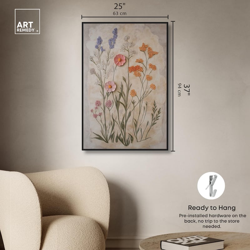 Sculpted Flora Frieze I Canvas by Art Remedy