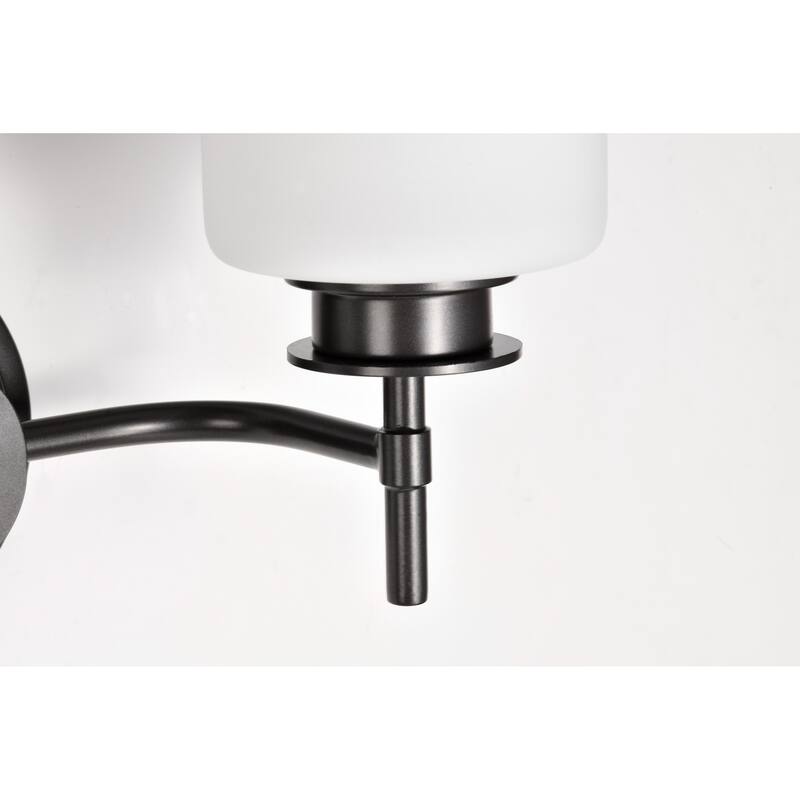 Warren 2 Light Vanity Gun Metal with Satin White Glass - Gun Metal