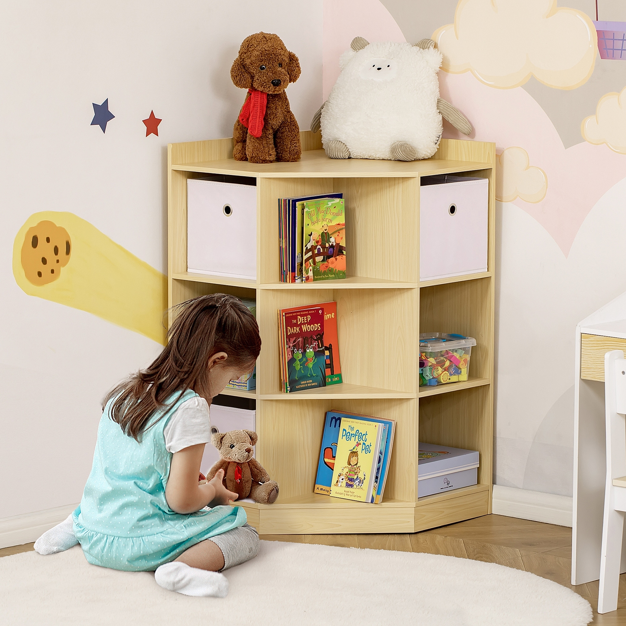 Corner toy best sale shelf