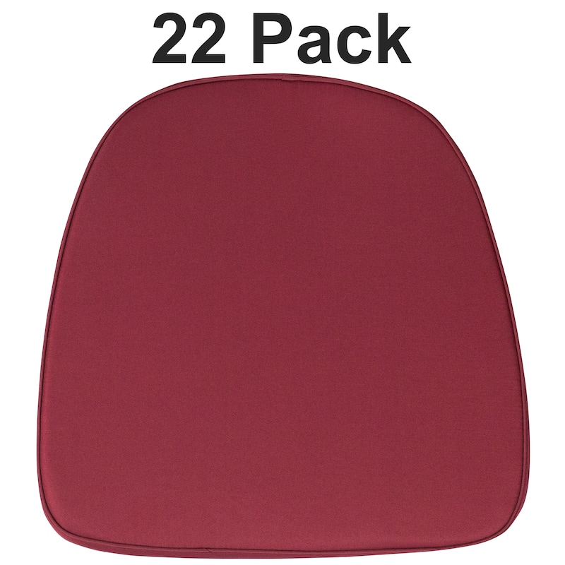 22 Pack Soft Fabric Chiavari Chair Cushion - Burgundy