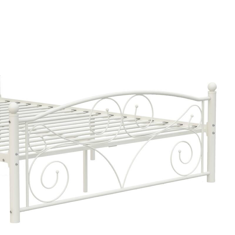 Full Size Metal Bed Frame with Headboard and Footboard, Sturdy System