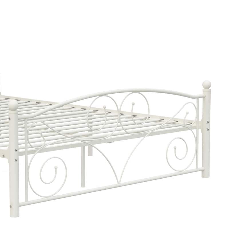 Queen Size Metal Bed Frame with Headboard and Footboard, Sturdy and Easy to Assemble