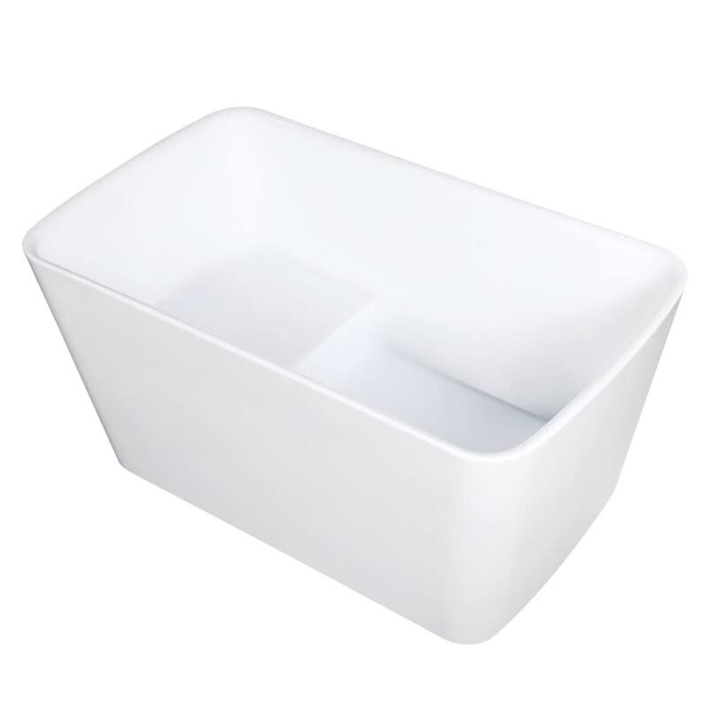 Kingston Brass VTSQ473026S Aqua Eden 47" Free Standing Acrylic Soaking - Glossy White