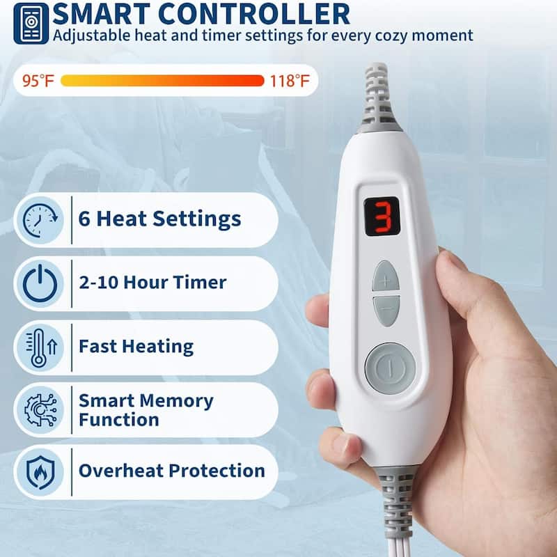 Unisex Wearable Heated Blanket With Foot Covers And Sleeves Khaki