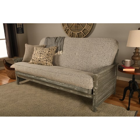 Somette Lexington Full-size Futon Set in Weathered Gray Finish with Mattress