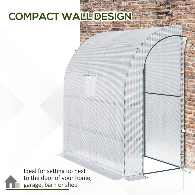 7' X 3' X 7' Outdoor Walk-in Greenhouse, White