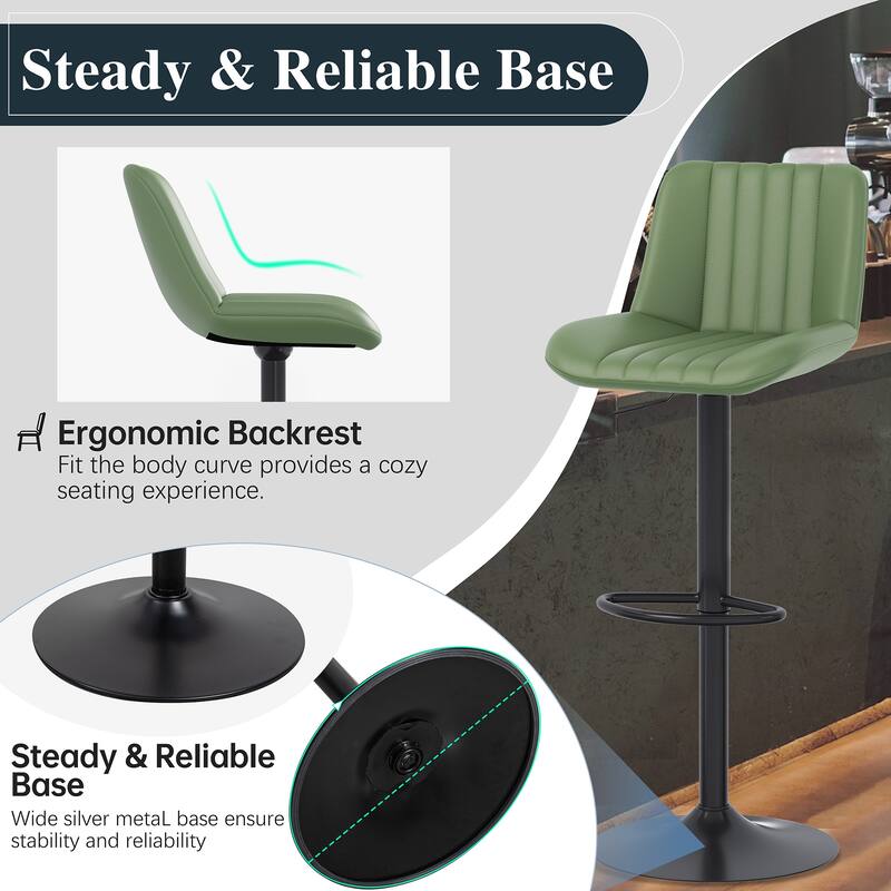 Futzca Swivel Bar Stools Set, 360 Degree Rotating Bar Stool with Adjustable Height, Set of 2