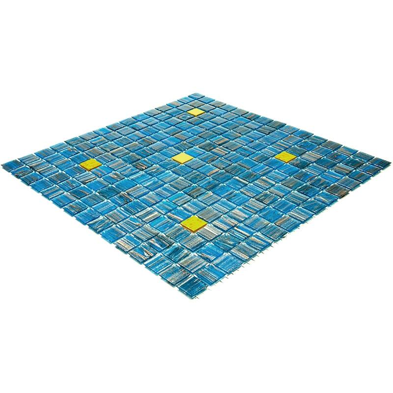 Apollo tile 12" x 12" Mingles Glossy Blue Yellow Glass Tile (20 sq ft/case) - 20 Pack