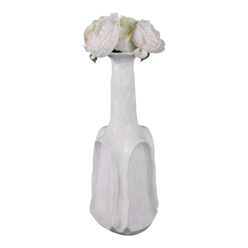Decorative Vase - White Ceramic Sleek Design