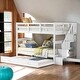 preview thumbnail 1 of 52, Stylish Stairway Twin-Over-Twin Bunk Bed with Twin size Trundle for Bedroom, Maximized Storage Space, Dorm White