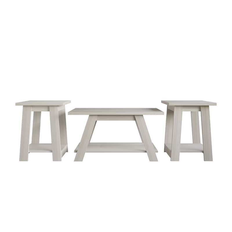 CraftPorch 3-Pieces Coffee Table Set - Light Grey