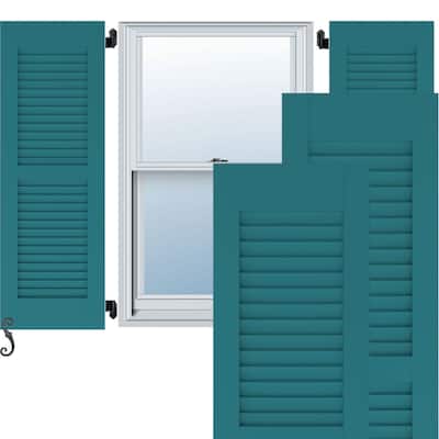 Americraft Two Equal Louver Exterior Real Wood Shutters (Per Pair)