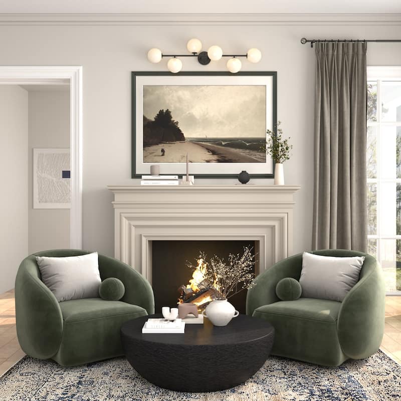 Acroma 6-Light Black Vanity Light with Globe Shades