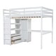 preview thumbnail 5 of 18, Wood Full Size Loft Bed with Built-in Wardrobe, Desk, Storage Shelves and Drawers