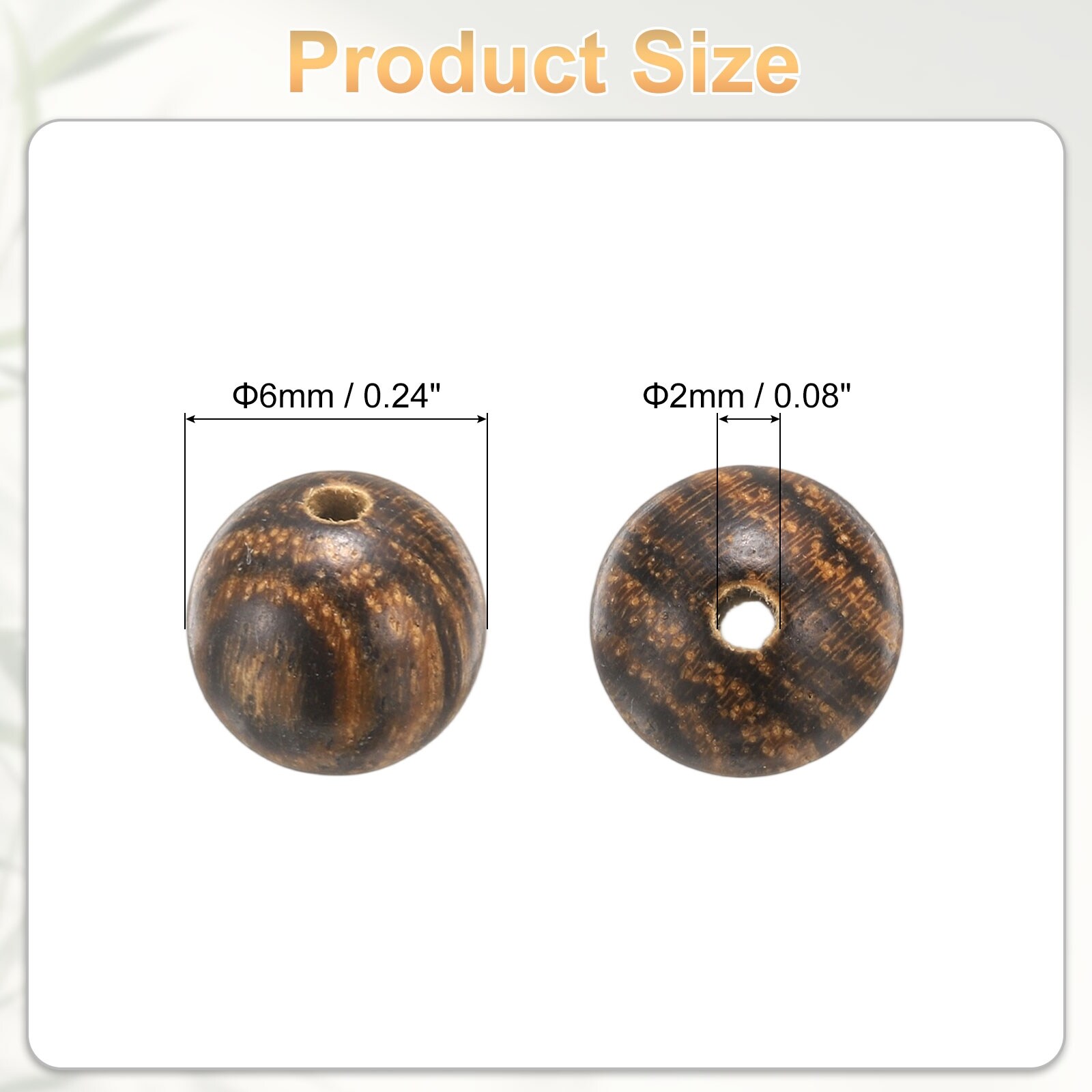 Natural Wooden Beads Round Polished Loose Bead Smooth Spacer Balls Beading for Jewelry Making Bracelets Necklace Earrings Craft