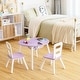 preview thumbnail 2 of 8, Costway Kids Wooden Round Table & 2 Chair Set w/ Center Mesh Storage - See Details