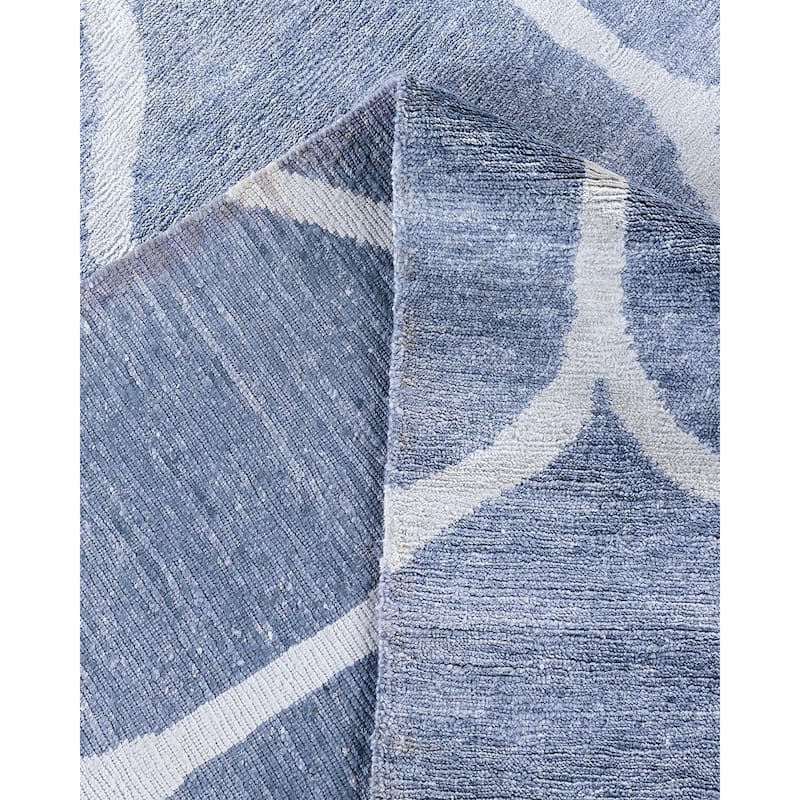 Modern One-of-a-Kind Hand-Knotted Area Rug, Gray - 9' 3" x 12' 1"