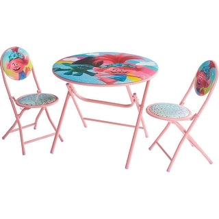 Dreamworks Trolls 3 Piece Foldable Round Table and Chair Set