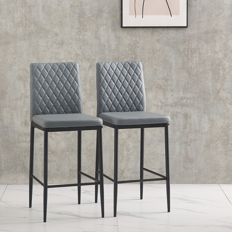 Dark grey 2025 velvet bar stools