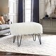 preview thumbnail 9 of 81, Mongolian Fauxfur Ottoman 19"x 13"x17" - Antique White
