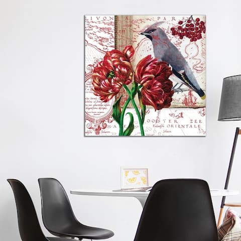 iCanvas "Tulips And The Bird Bohemian Vintage" by Seven Sirens Studios Canvas Print