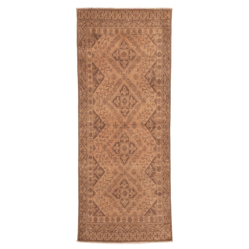 ECARPETGALLERY Hand-knotted Finest Khal Mohammadi Brown Wool Rug - 2'5 x 6'4