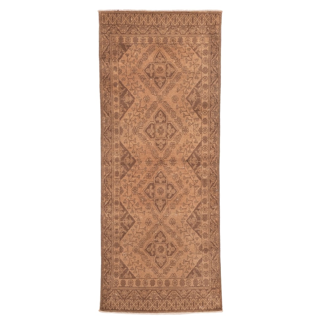 ECARPETGALLERY Hand-knotted Finest Khal Mohammadi Brown Wool Rug - 2'5 x 6'4